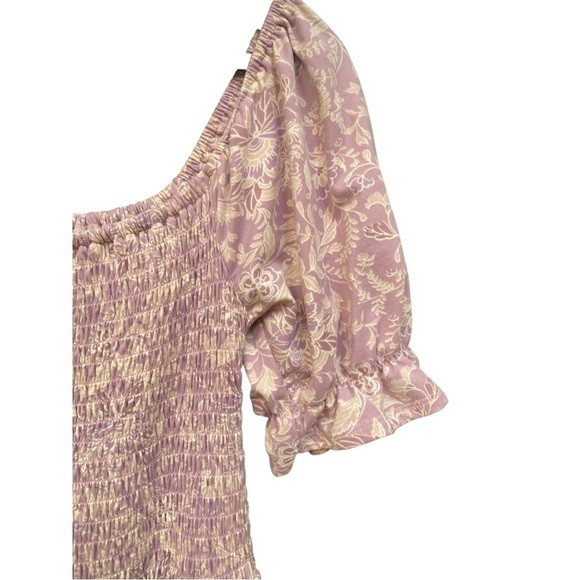 WAYF I Mauve Botanical I Smocked Bodice I Jumpsuit I Size: XS - Picture 6 of 13